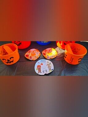 McDolands Halloween Pumpkin Candy Bucket Set of 2